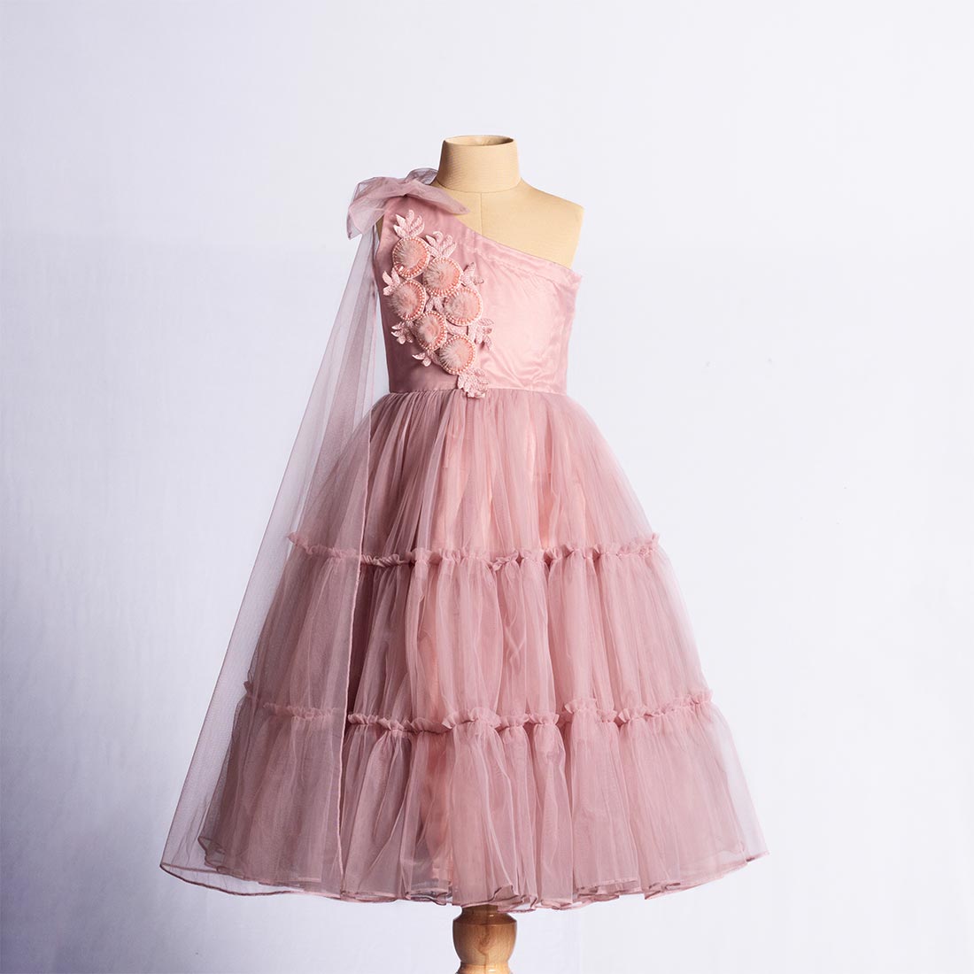 Nude Purple Bow Gown